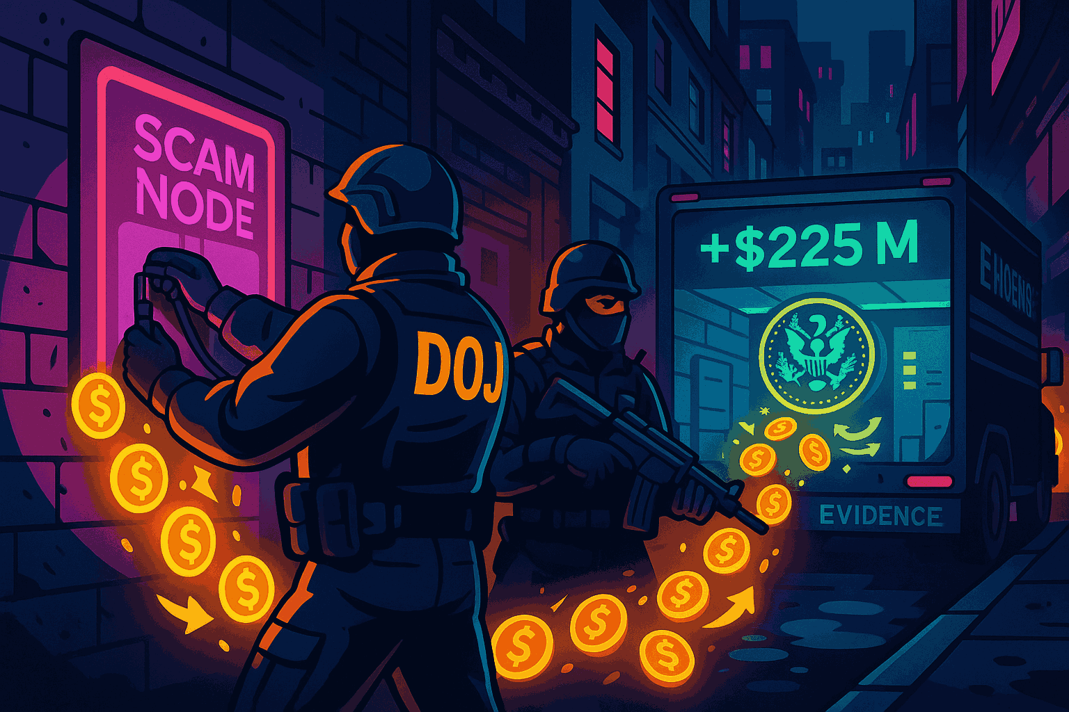 DOJ Takes Action Against Crypto Scam Networks, Seizes $225 Million in Assets