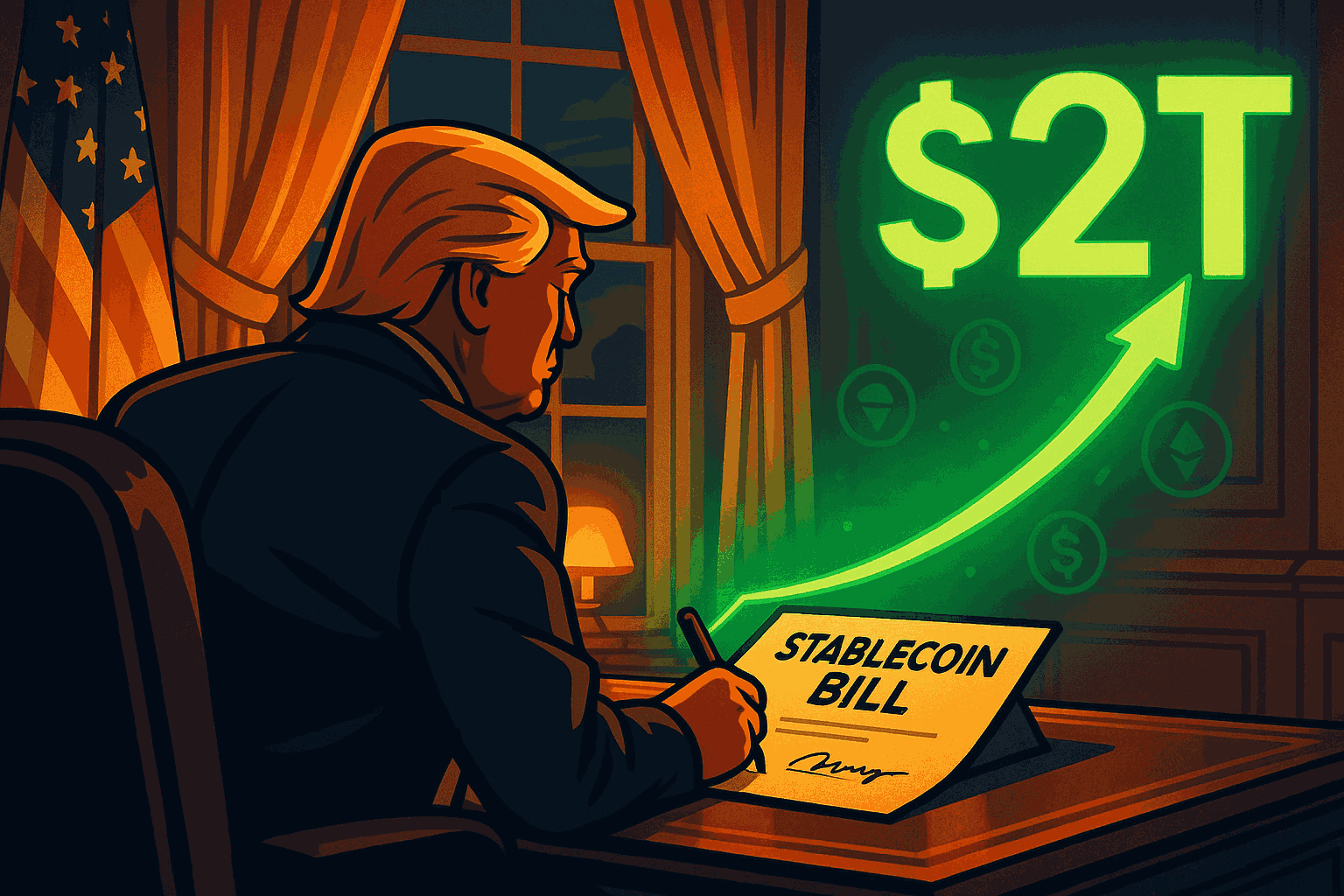 Trump Advocates for Stablecoin Legislation, Potentially Unlocking $2 Trillion in Crypto Growth