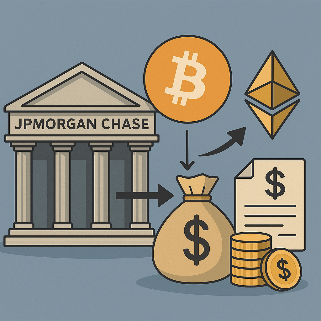 JPMorgan Chase Set to Launch Crypto-Backed Lending for BTC and ETH Next Year
