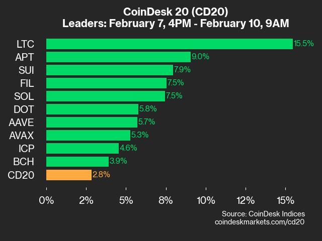 Analysis of CoinDesk 20 Performance: Litecoin and Aptos Lead Gains