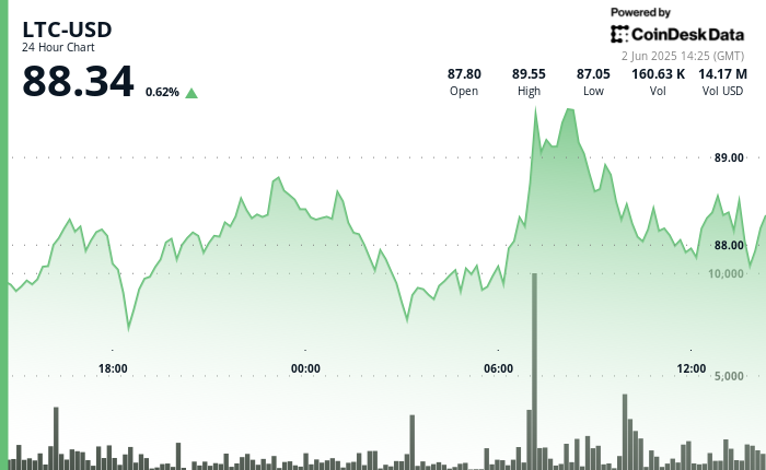 Litecoin Shows Resilience, Holding Key Support at $87.50 During Market Pressure