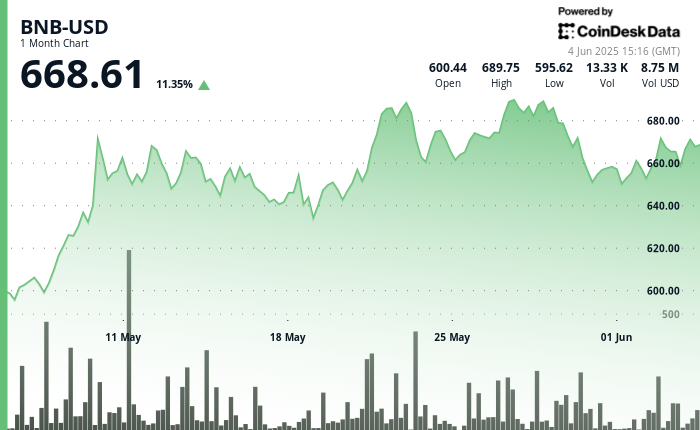 BNB Steady at $668 Amid Positive Developments and Market Pressures