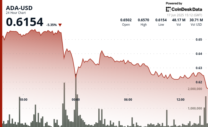 ADA Dips to $0.615 Amidst Intensified Sell-Off Pressures
