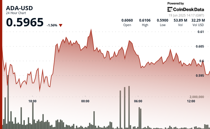 ADA Dips Below $0.60; Trading Activity Surges 30% as Market Signals Accumulation