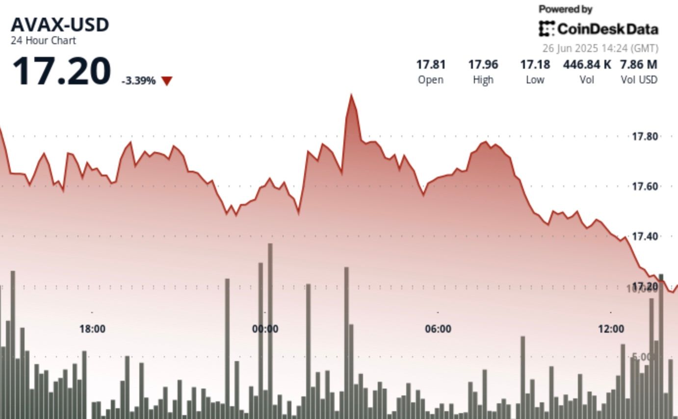 Avalanche's AVAX Struggles Below Key Support as Market Trend Weakens