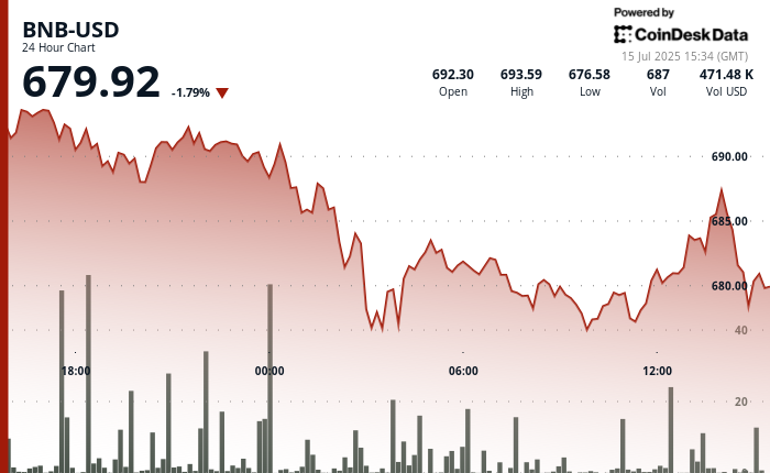 BNB Loses Nearly 2% as Traders Take Profits Following Recent Highs