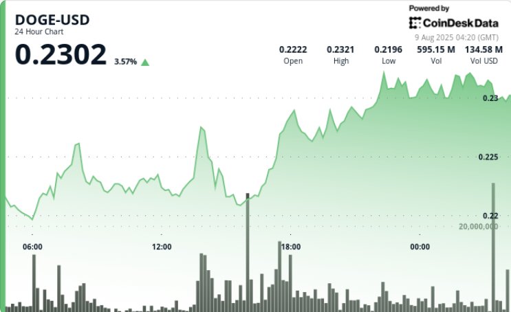 DOGE Reaches 23 Cents Amid Whale Purchases, Resistance Zone Confirmed