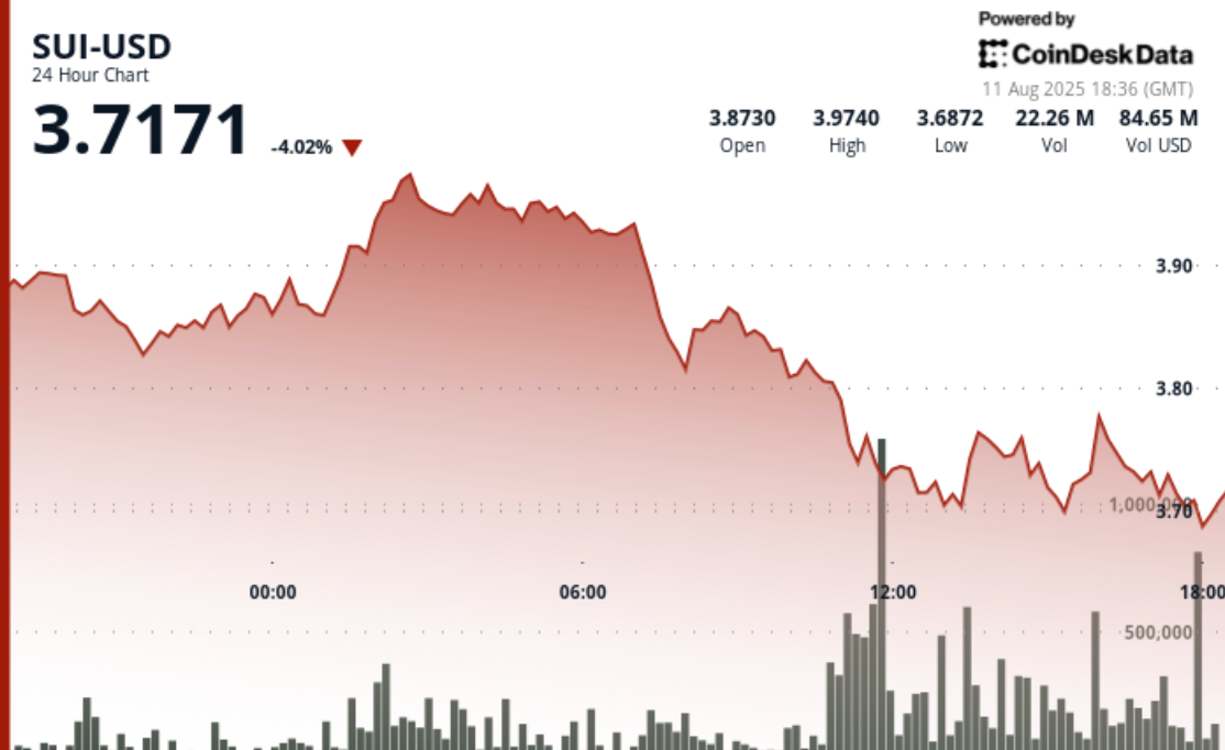 Sui's Price Dips 4% Due to Intense Selling and Liquidations