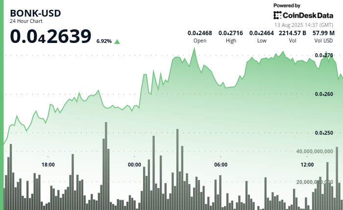 BONK Surges by 10% to Reach $0.000027 Amid Profit-Taking