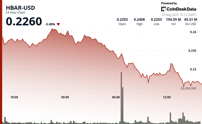 HBAR Experiences Significant Sell-off as Traders Explore Crucial Support Levels