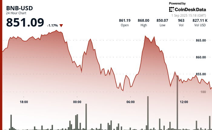 BNB Price Dips Below $860 as Traders Anticipate U.S. Jobs Report